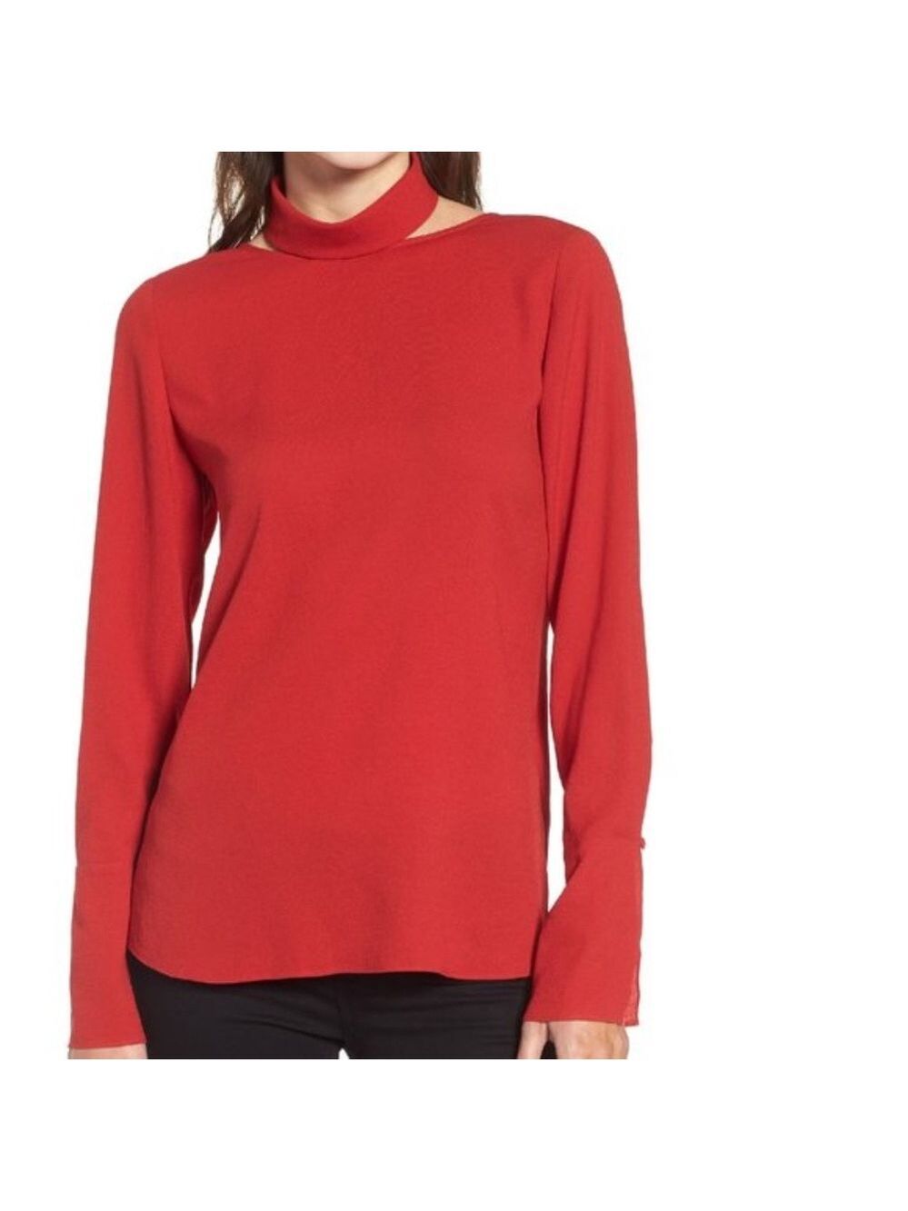 Trouve Cutout Turtleneck Top
